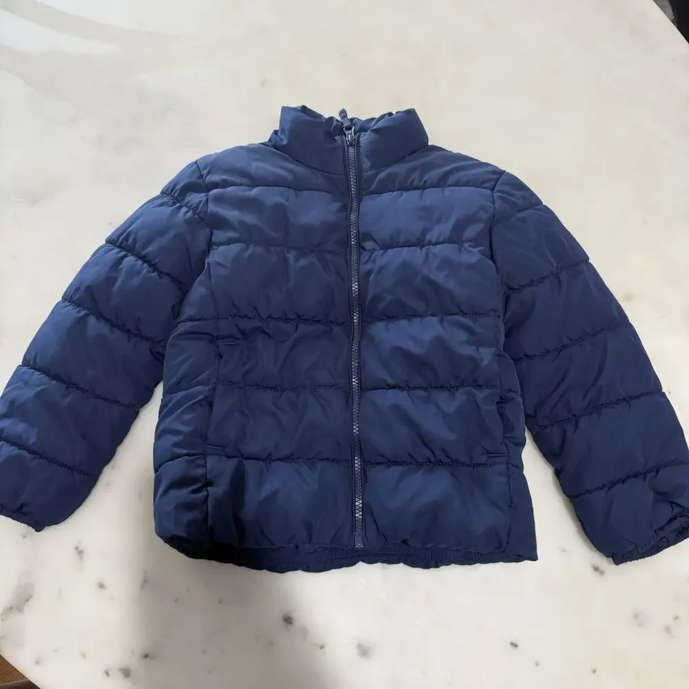 Children’s Place Kid’s S 5/6 Puffer Zip Navy Blue Jacket Outdoor Winter